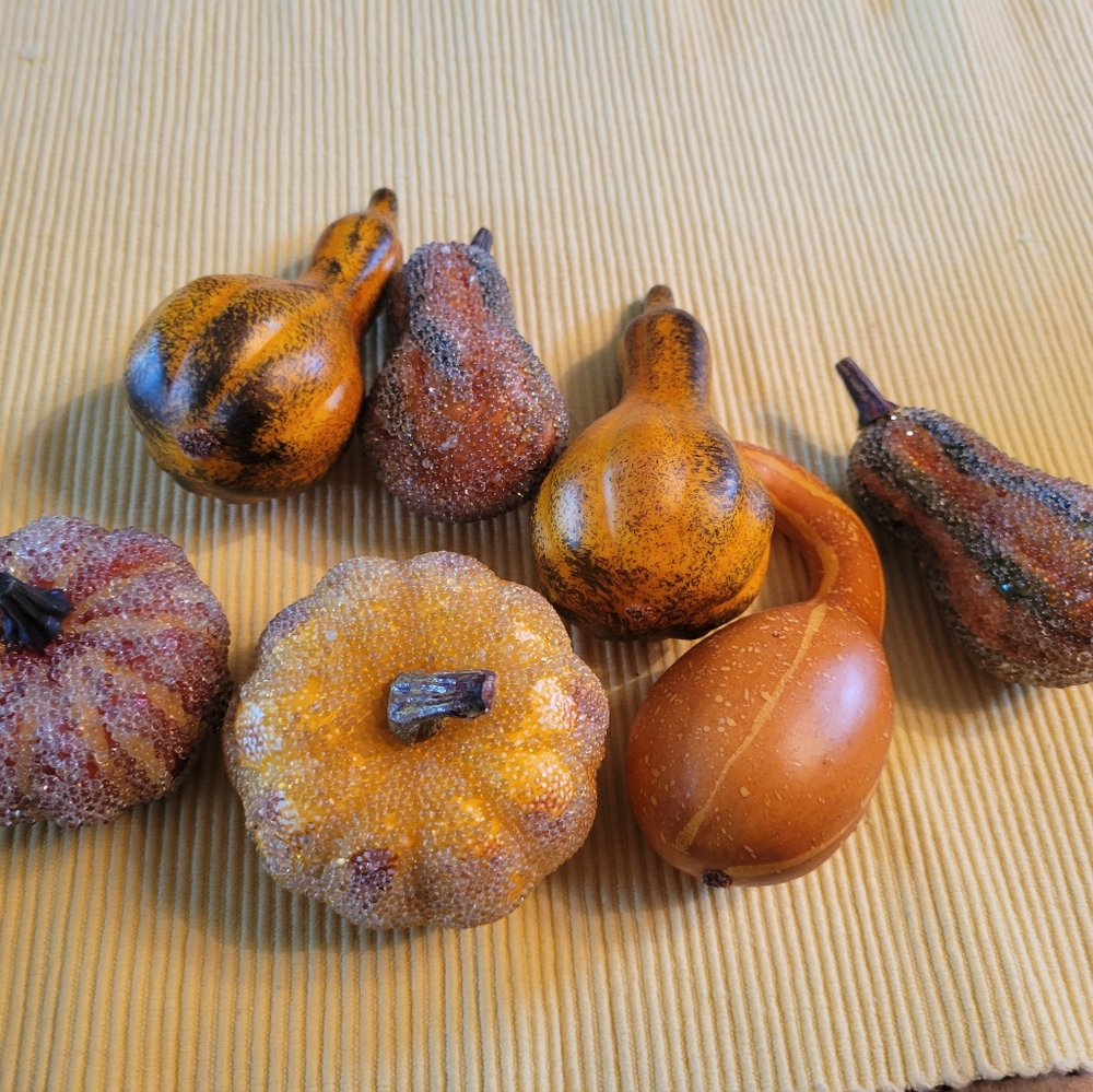 6 Decorative Faux Gourds Set